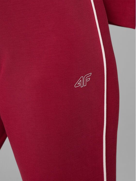 4F 4F Spodnie dresowe COURT SOCIETY Bordowy Slim Fit