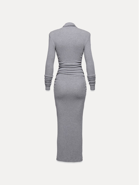La Mania La Mania Sukienka dzianinowa ISLA Szary Basic Fit