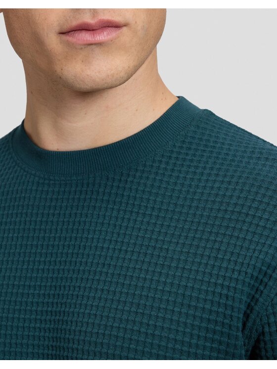 Lee Lee Sweter LS WAFFLE TEE Zielony Regular Fit