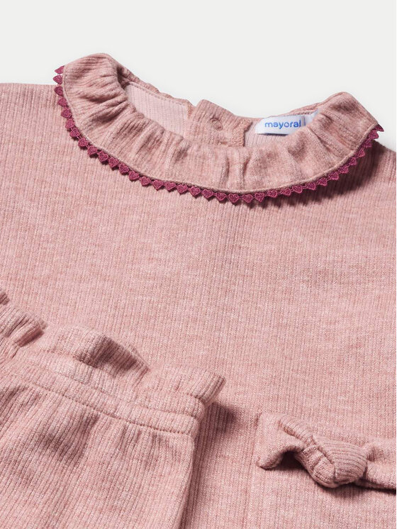 Mayoral Mayoral Komplet sweter i spodnie materiałowe 2550 Różowy Regular Fit