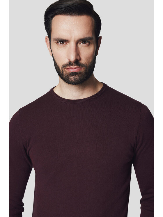 Lancerto Lancerto Sweter Joakim SW073224000057 Bordowy Regular Fit