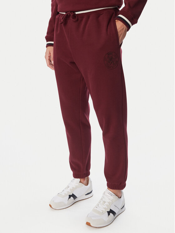 Tommy Hilfiger Tommy Hilfiger Spodnie dresowe UM0UM04059 Bordowy Regular Fit