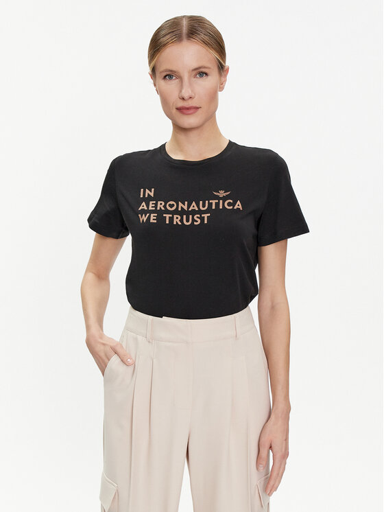 Aeronautica Militare Aeronautica Militare T-Shirt 241TS2233DJ510 Černá Regular Fit
