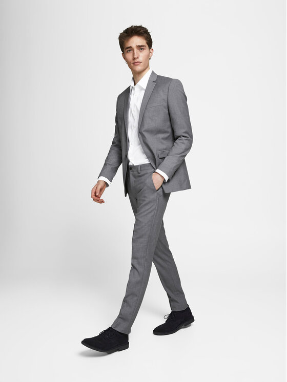 Jack & Jones Jack & Jones Garnitur Franco 12181339 Szary Super Slim Fit