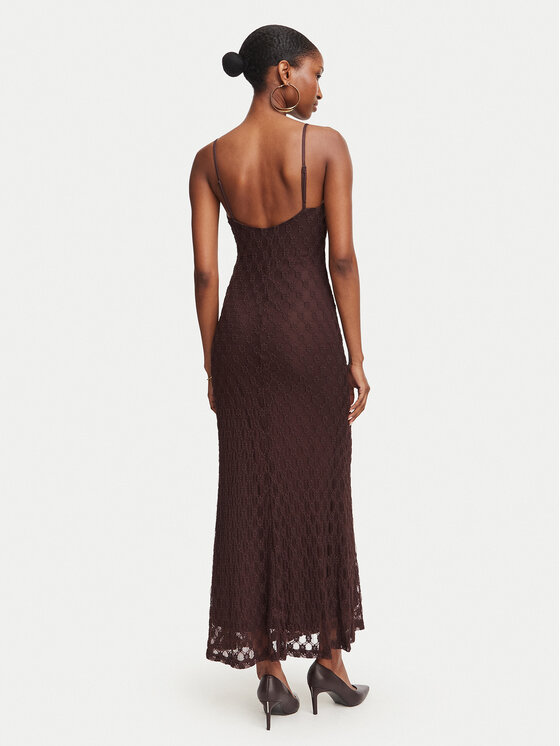 Bardot Bardot Kokteilinė suknelė Karla 60457DB Tamsiai ruda Slim Fit