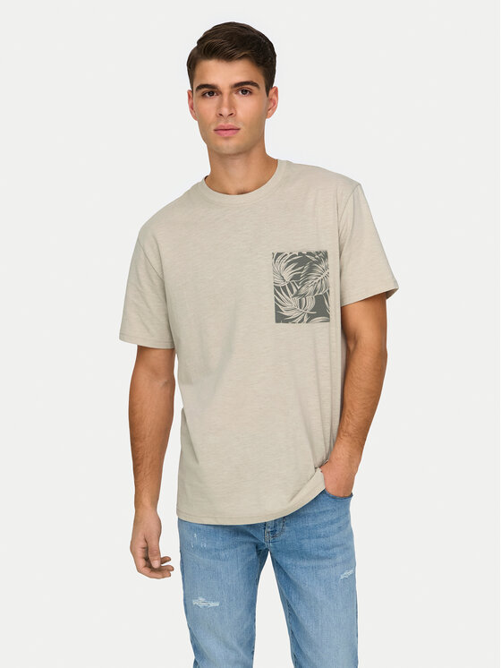 Only & Sons Tričko 22025286 Béžová Regular Fit