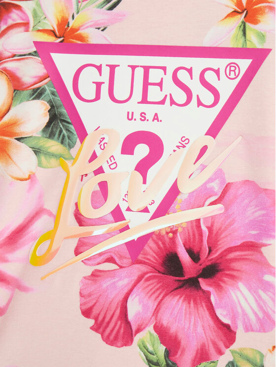 Guess Guess Tričko J6GI03 K6YW4 Ružová Relaxed Fit