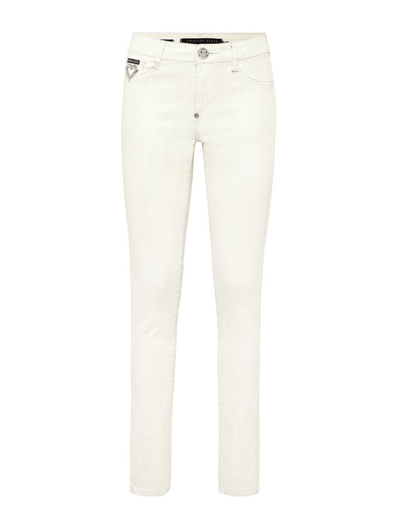 PHILIPP PLEIN PHILIPP PLEIN Jeansy 18941 Bílá Jegging Fit