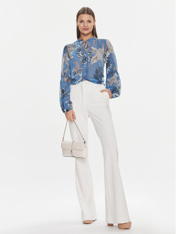 Guess Guess Текстилни панталони W4RB28 KBJP2 Екрю Boot Fit