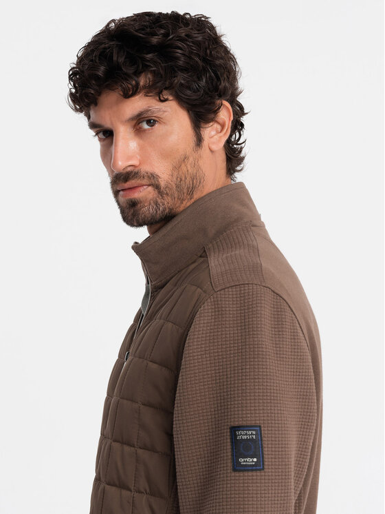 Ombre Ombre Bunda bomber OM-JANP-0193 Hnědá Regular Fit