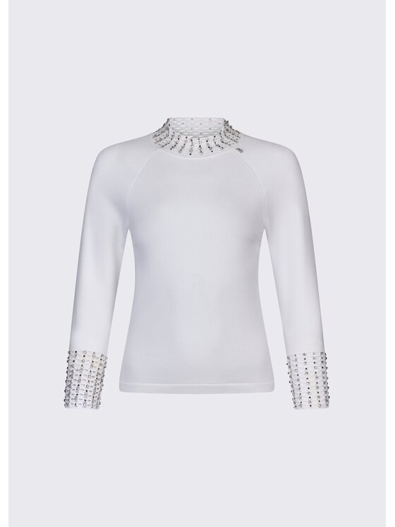 Liu Jo Liu Jo Maglione PA6046MS99EX0256 Bianco Slim Fit