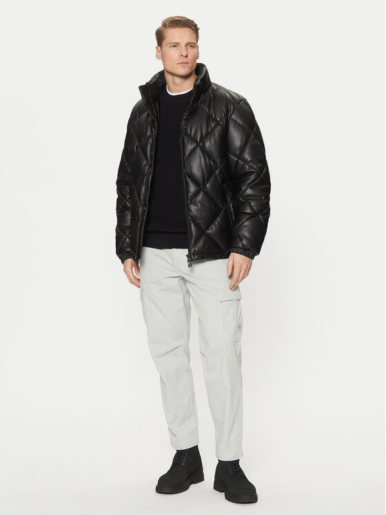 HUGO HUGO Műbőr dzseki Borin2441 50524237 Fekete Slim Fit