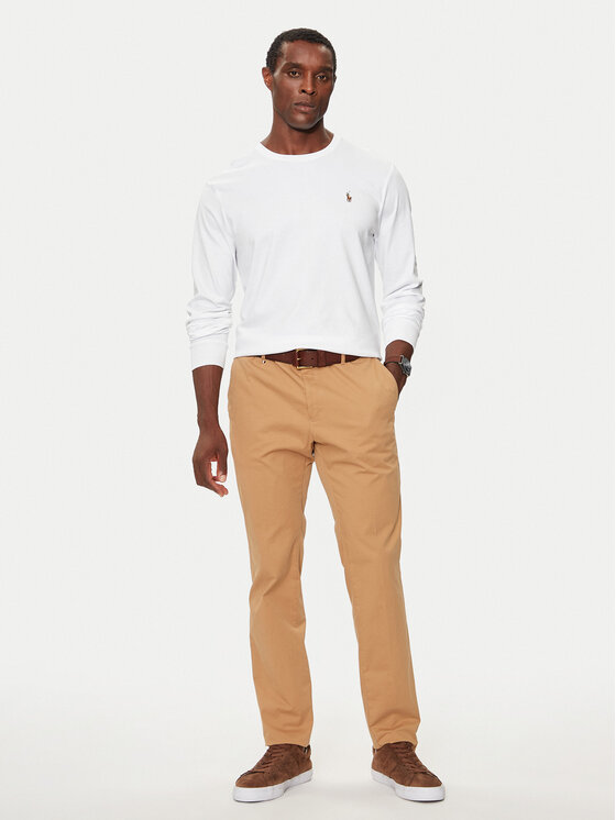 Polo Ralph Lauren Polo Ralph Lauren Majica z dolgimi rokavi 710760121 Bela Slim Fit