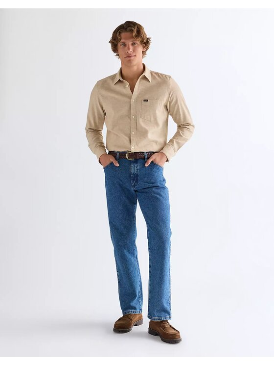 Wrangler Wrangler Koszula 1 PKT SHIRT Beżowy Regular Fit