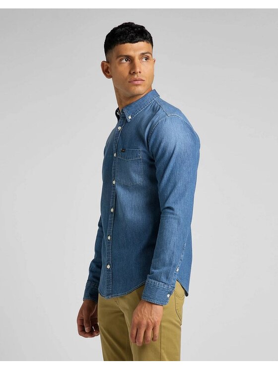Lee Lee Camicia BUTTON DOWN Blu Regular Fit