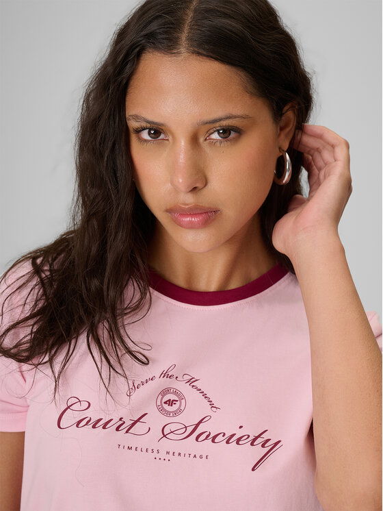 4F 4F T-Shirt COURT SOCIETY Różowy jasny Regular Fit