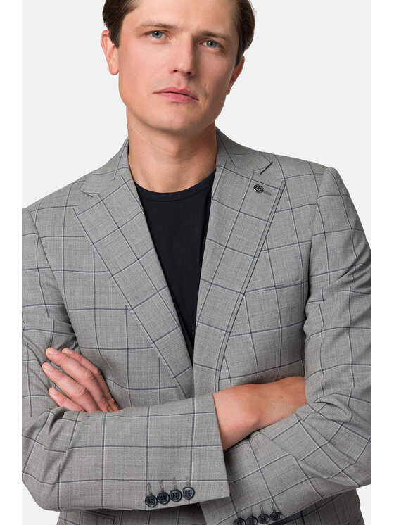 Lancerto Lancerto Garnitur Hermosillo GA073123000016 Szary Slim Fit