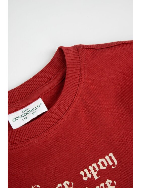 Coccodrillo Coccodrillo T-Shirt ZC6143203RBK-017 Bordó Regular Fit