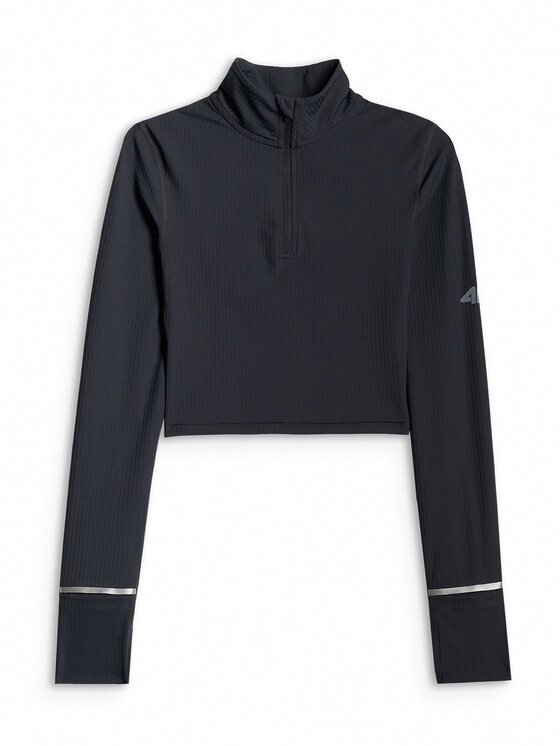 4F 4F Bluza techniczna JOY MOTION Czarny Slim Fit