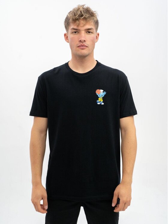 Smerfy Smerfy Komplet t-shirtów Zestaw 3 T-Shirtów Męskich Czarna / Biała / Niebieska Smerfy Runaway L Niebieski Regular Fit