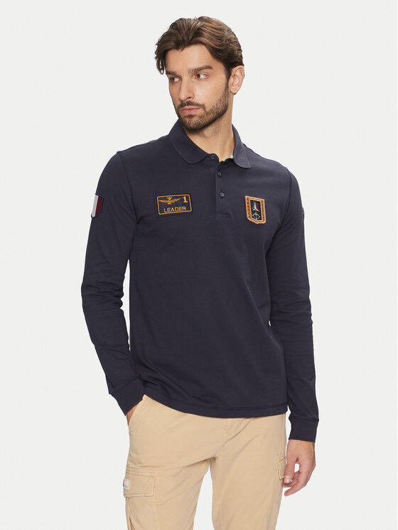 Férfi Pólóing Aeronautica Militare, Méret: S, Sötétkék, 242PO1835P192