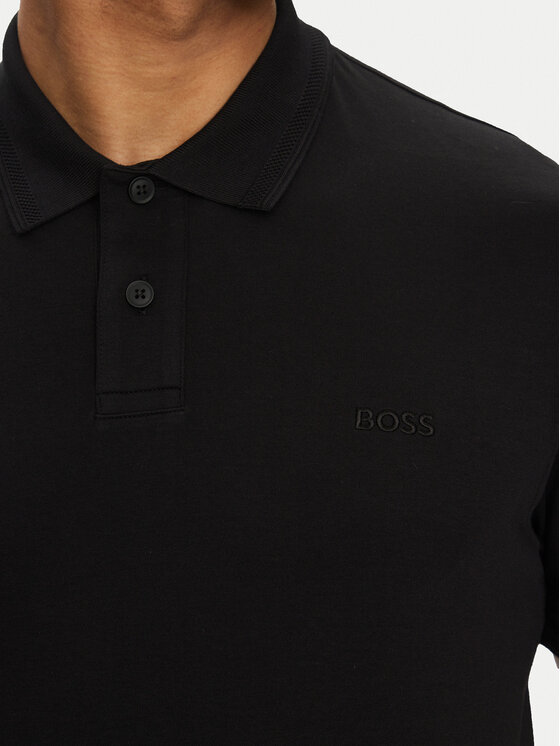 BOSS BOSS Polo särk Pe_Interlock 50520109 Must Regular Fit