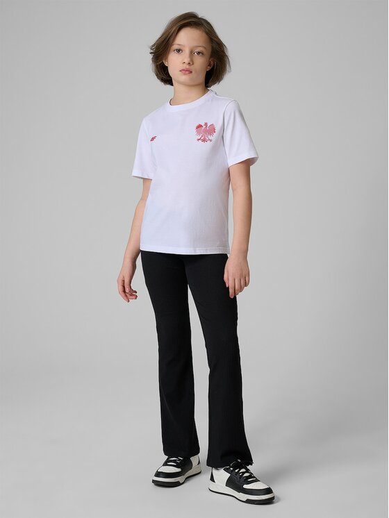 4F 4F T-Shirt FAN FOOTBALL COLLECTION Biały Regular Fit