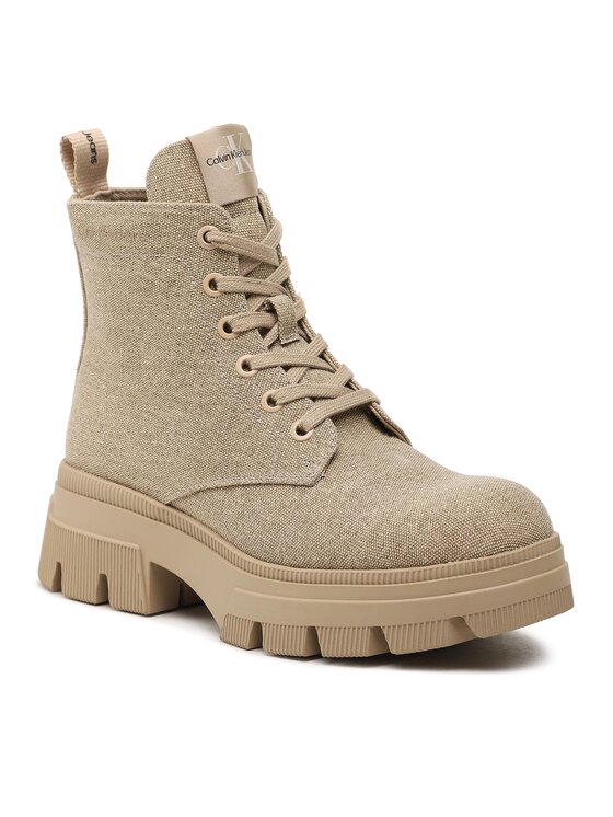 Calvin Klein Jeans Calvin Klein Jeans Turistická obuv Chunky Combat Laceup Boot Co YW0YW01239 Béžová