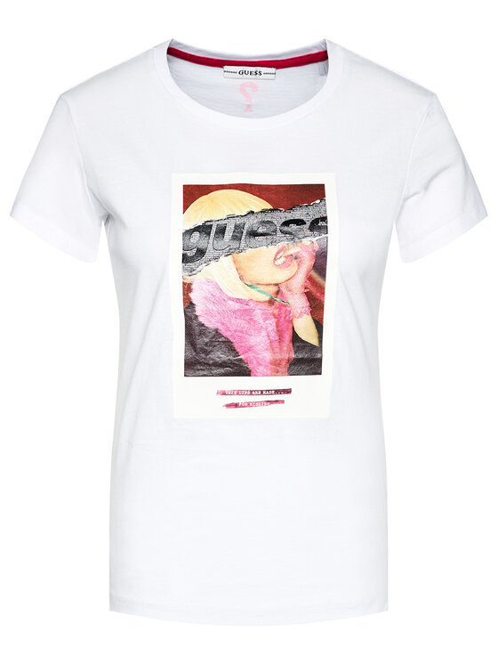 Guess Guess T-Shirt Polaroid W0BI0K JA900 Bílá Regular Fit
