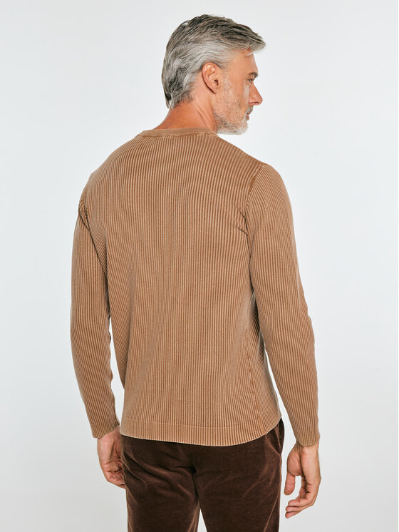 BIG STAR BIG STAR Sweter KIRK Brązowy Basic Fit