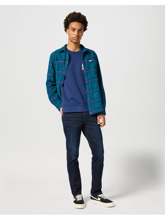 Wrangler Wrangler Bluzka GRAPHIC SWEATSHIRT Niebieski Regular Fit