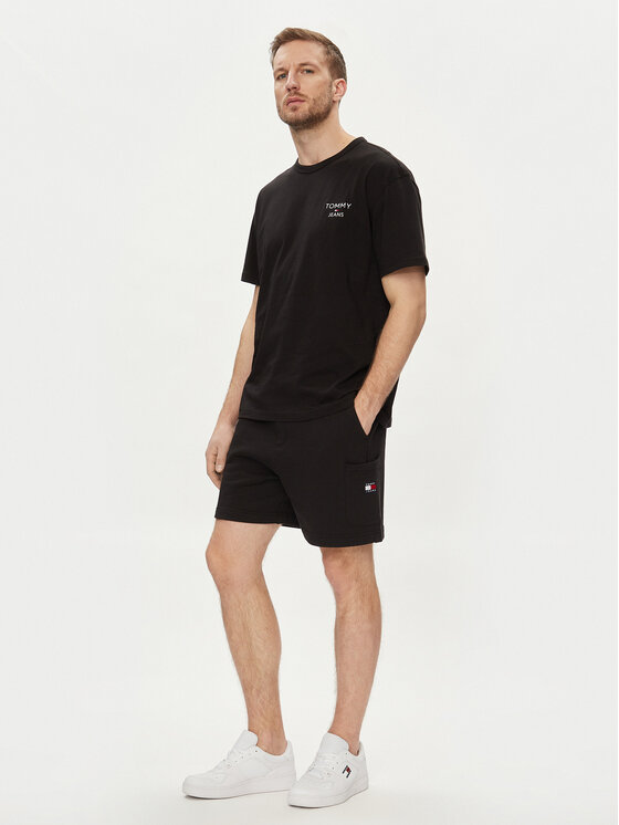 Tommy Jeans Tommy Jeans Sportske kratke hlače Badge DM0DM18479 Crna Regular Fit