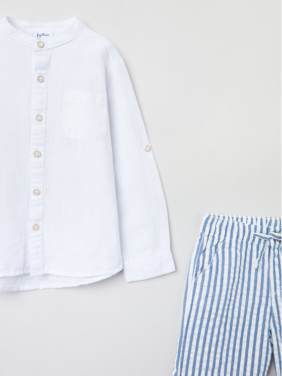 OVS OVS Set cămașă și șorturi din material textil 1759155 Albastru Regular Fit