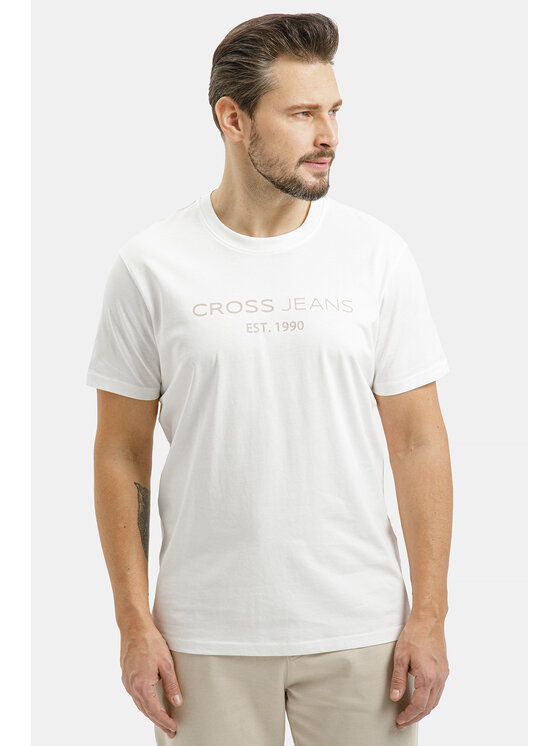 Cross Jeans Cross Jeans T-Shirt 16154-028 Beżowy Regular Fit