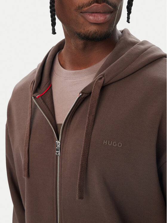HUGO HUGO Pluus Dapozip 50548651 Tumepruun Relaxed Fit