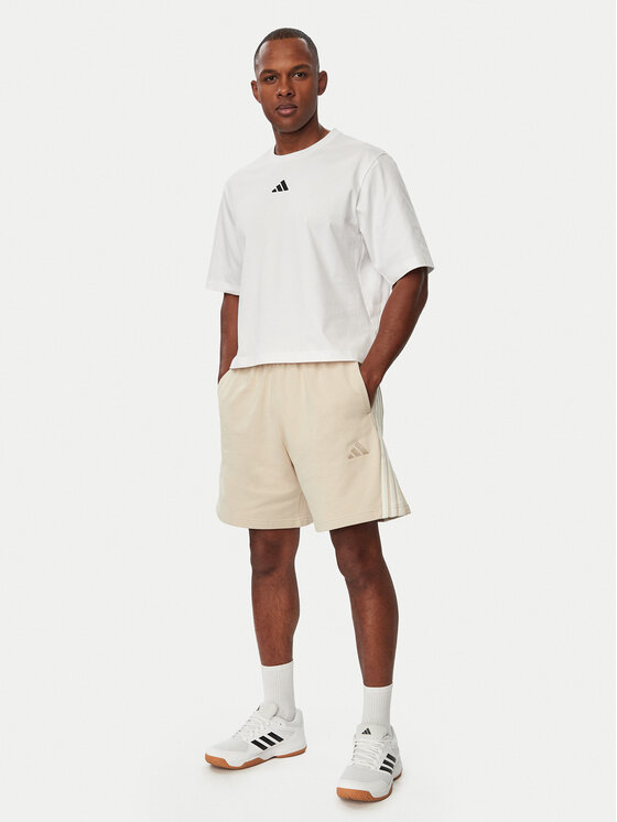 adidas adidas Sportovní kraťasy Adidas Kit 3-Stripes KW2385 Béžová Loose Fit