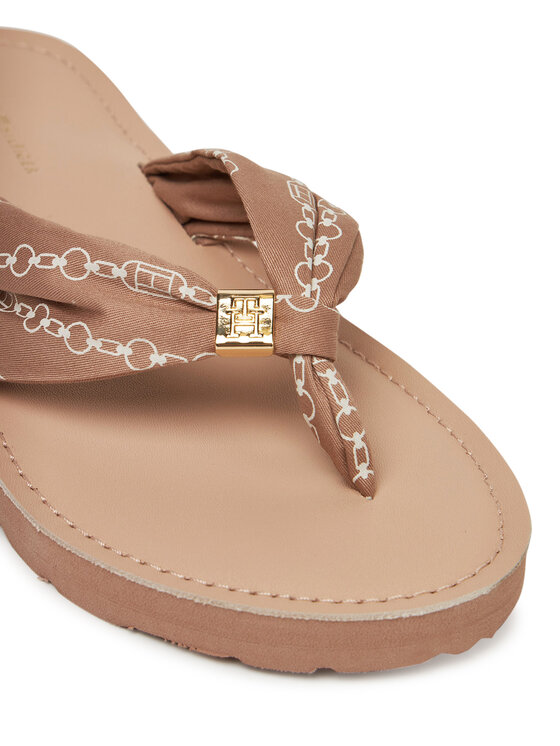 Tommy Hilfiger Tommy Hilfiger Varbavahesandaalid Th Chain Print Elevated Sandal FW0FW08519 Beež