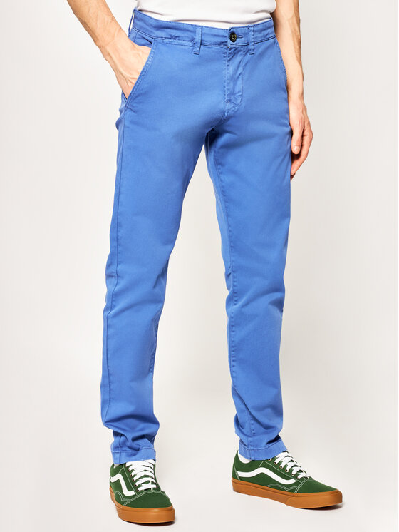 Pepe Jeans Medžiaginės kelnės Charly PM210992 Mėlyna Slim Fit • Modivo.lt