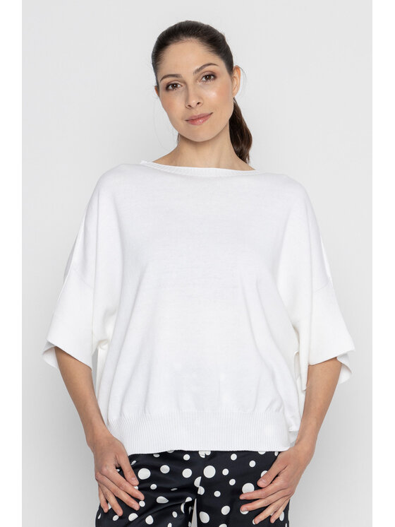 Deni Cler Milano Deni Cler Milano Sweter T-DC-S317-D2-10-10-1 Biały Regular Fit