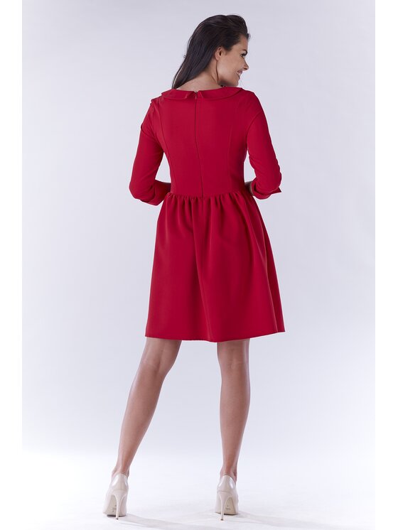 Awama Awama Sukienka codzienna A183 Czerwony Basic Fit