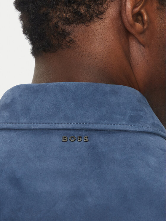 BOSS BOSS Geacă de piele H-Malbano5 50528014 Albastru Regular Fit