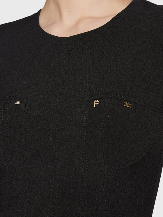 Elisabetta Franchi Elisabetta Franchi Koktejlové šaty AB-361-31E2-V390 Černá Slim Fit