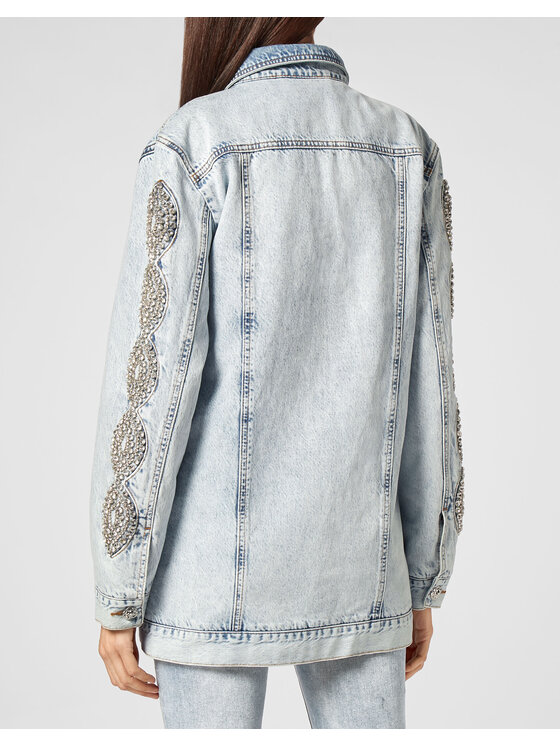 PHILIPP PLEIN PHILIPP PLEIN Kurtka jeansowa 2891 Błękitny Regular Fit