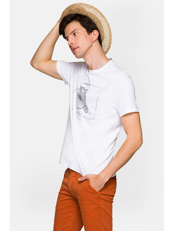Lancerto Lancerto T-Shirt Leon TS073221000006 Biały Regular Fit