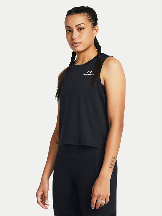 Under Armour Top Rush Energy Crop Tank 1383654-001 Crna Loose Fit