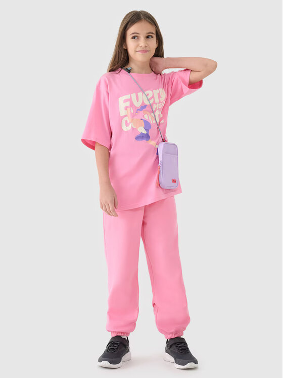 4F 4F T-Shirt 4FJASAW24TTSHF2592-54S Różowy Oversize