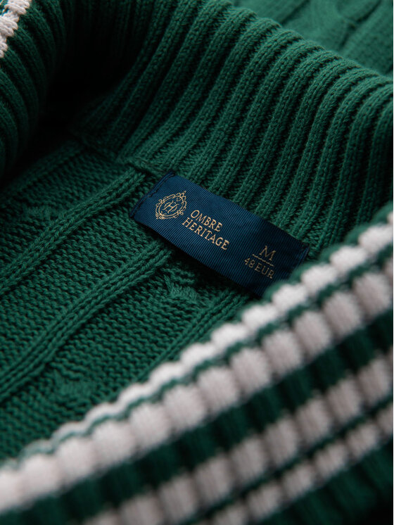 Ombre Ombre Kardigan OM-SWCD-0152 Zelená Regular Fit
