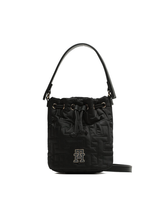 Tommy Hilfiger Tommy Hilfiger Torbica Tj Chic Nylon Bucket AW0AW14864 Crna