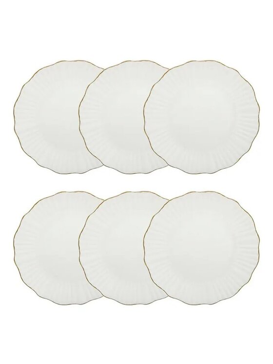 MIAhome MIAhome Komplet talerzy porcelanowych deserowych 6 szt. Daphne Biały