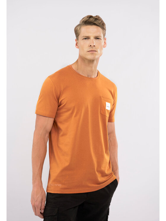 Volcano Volcano T-Shirt T-POKI Pomarańczowy Regular Fit